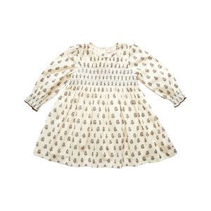 Pink Chicken Cream Floral Kids Dress